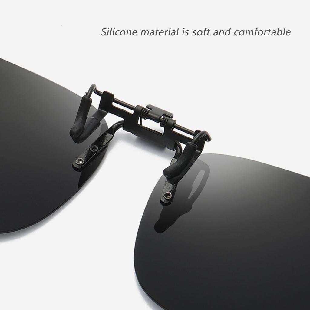 Clip On Sunglasses Rimless Clips Onto Nearsighted Glasses for Sports and Outdoor Activities