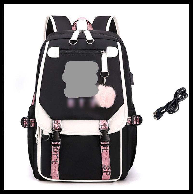 Backpack Student School Bag Fashion Backpack Usb Computer Bag Large Capacity Burden Reduction School Bag