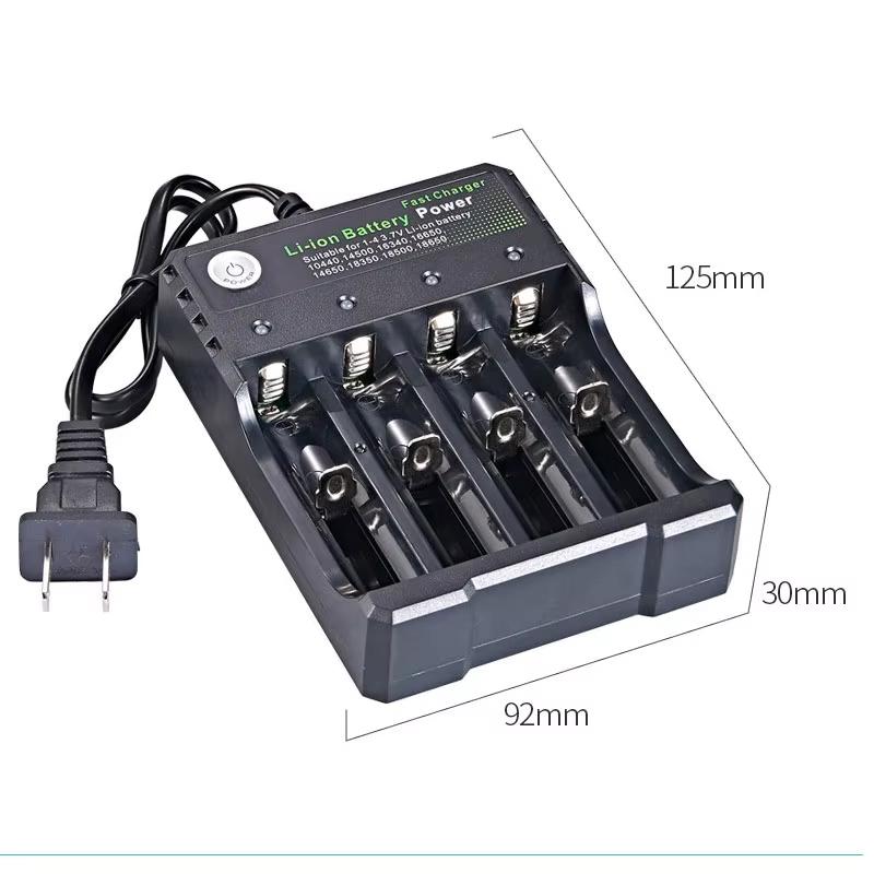 Încărcător de baterii 18650 Negru 2 3 4 sloturi AC 110V 220V Dual pentru încărcare 18650 Încărcător de baterii reîncărcabile cu litiu de 3,7V