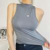 YPFF Trendy European Women's Sleeveless High-Neck Crop Top