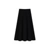Women's Black Slimming High-Waisted A-Line Midi Skirt - Spring/Summer 2025 Collection