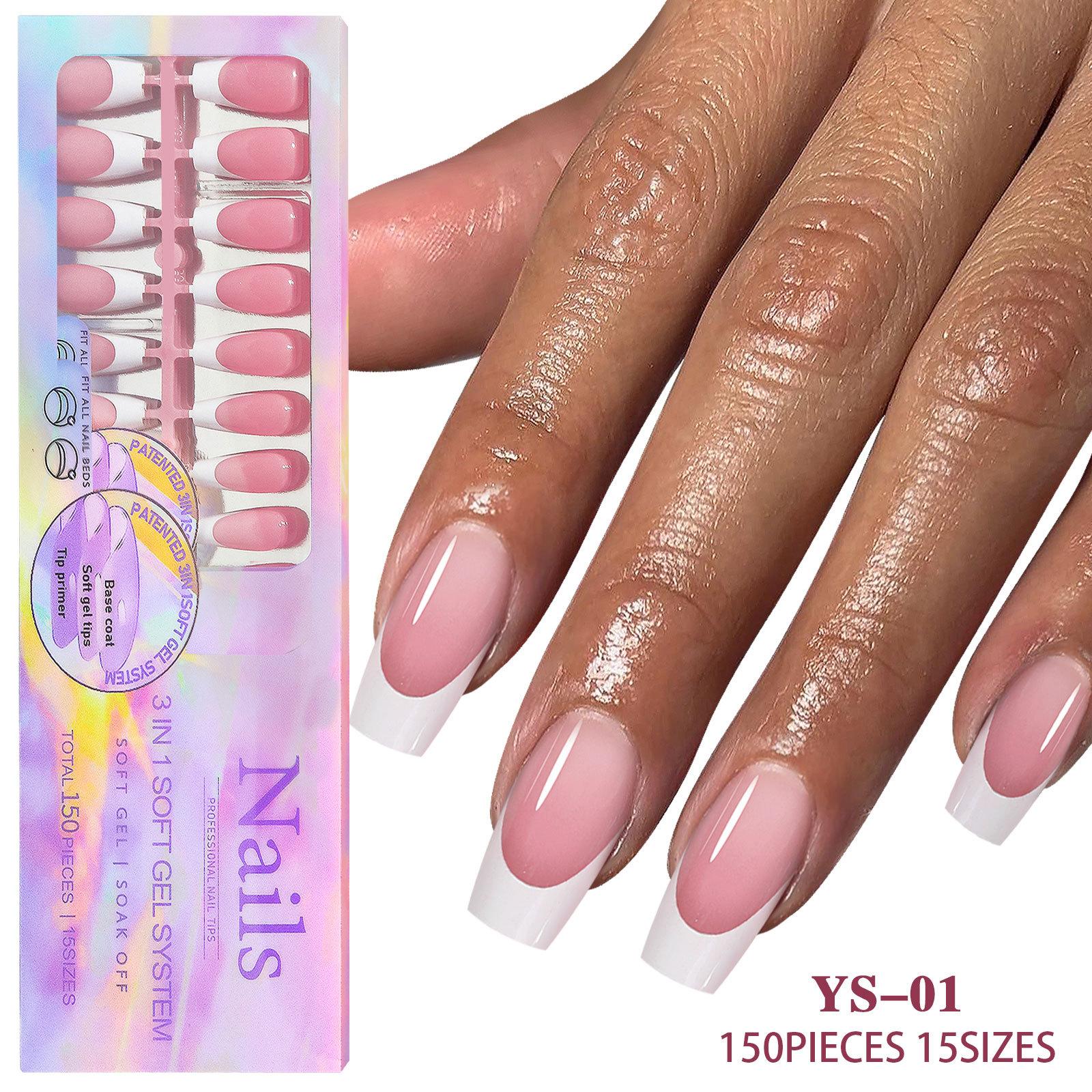 

New Markless Wearable Nails Detachable Nail Art French Wearable Nail Art Fake Nail Patch
