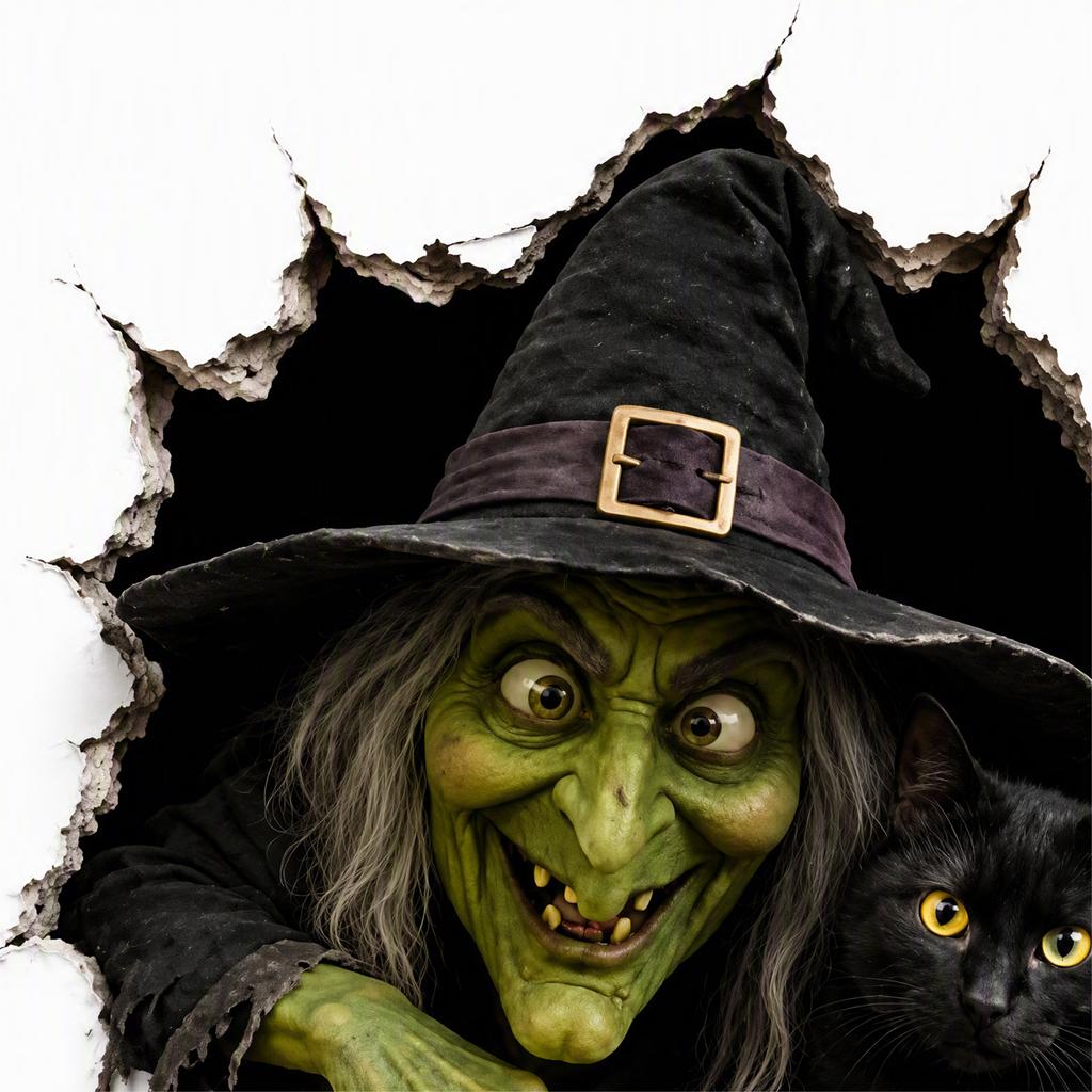Halloween Break-In 3D Wall Decals Cracked Effect Removable PVC Stickers Haunted Scene Holiday Party Decor