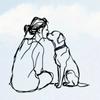 Minimalist Woman And Dog Wall Decor 2D Flat Line Art Metal Decor Modern Wall Decor  Modern Home
