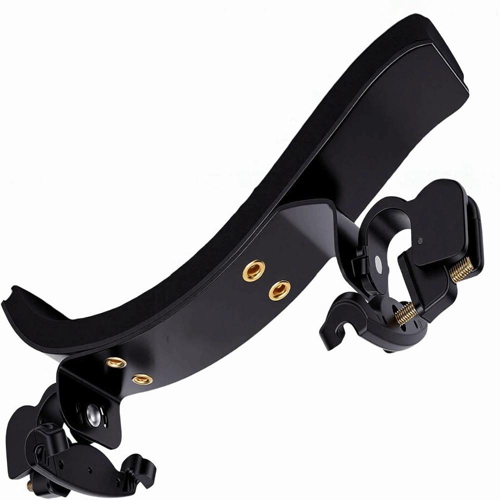 Aluminum Alloy Adjustable Shoulder Rest Black Color Ergonomic Violin Support For Violinists