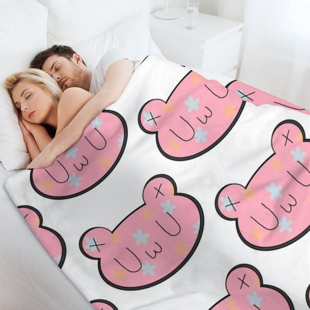 UwU flower bear Throw Blanket Hairy Plaid decorative Sofa Blankets