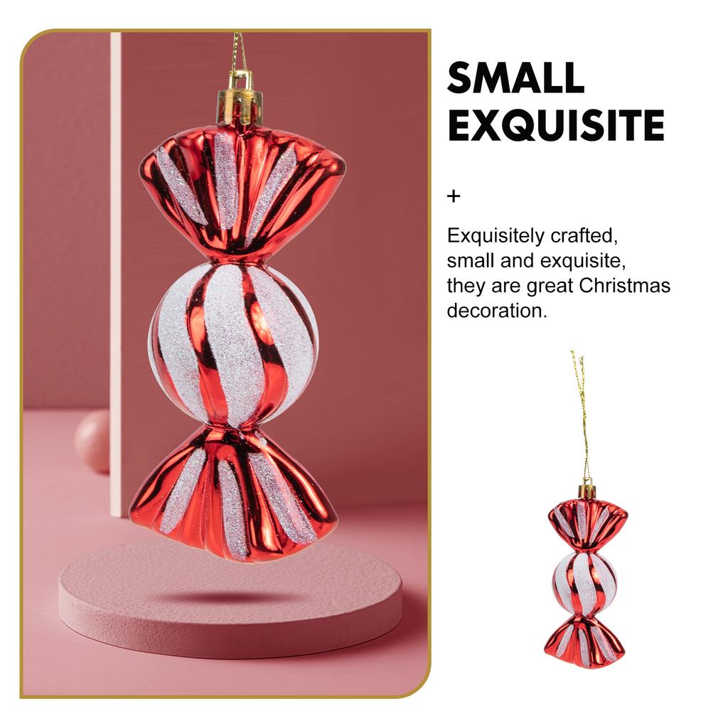 2/4pcs Plastic Christmas Ornaments Small Cartoon Red Pendants For Tree Decor Xmas Hanging Decoration Party Wedding Home Bar Shop