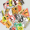 50pcs Cartoon Warning Stickers - Danger/Banning Decals for Skateboard/Guitar/Laptop/Motorcycle/Car (Cool)