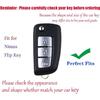 HIBEYO Schlüsselanhängerhülle für Nissan Rogue, Select, Sport, Sylphy, Pulsar, Sentra - 3-Tasten Klapphülle Halter für Nissan Zubehör Smart Key Schlüsselanhänger -