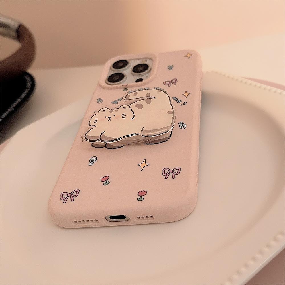 Fat Cat Cat Stand iPhone 16 15 14promax Case Compatible and Fits iPhone 15 14 13 12 Promax