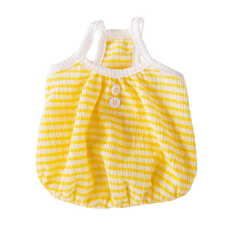 Small Fresh Candy Color Striped Suspender Dog Clothing Small Dog Teddy Bears Magic Fight Spring Summer Pet Clothing