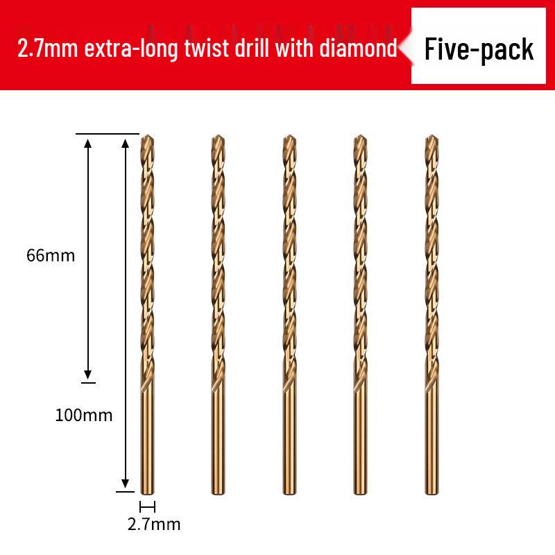 Cobalt Extra-Long High-Strength Alloy Twist Drill Bit for Stainless Steel and Woodworking