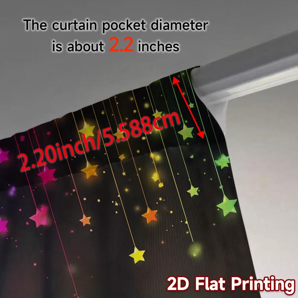 2pcs   2D FLAT PRINTING Curtains (Without Rod) Starlight Glow Popular Curtains Digital Printed Versatile Polyester Curtains