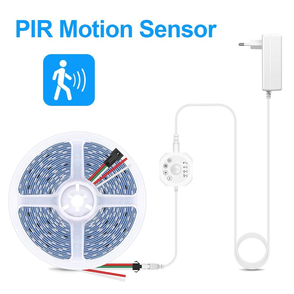 5M 10M Płynąca Woda LED Taśma Świetlna Czujnik Ruchu PIR Światło Nocne 24V Światło Wyścigowe Koni Ściemniana Elastyczna Lampa Liniowa Timer WŁ./WYŁ.