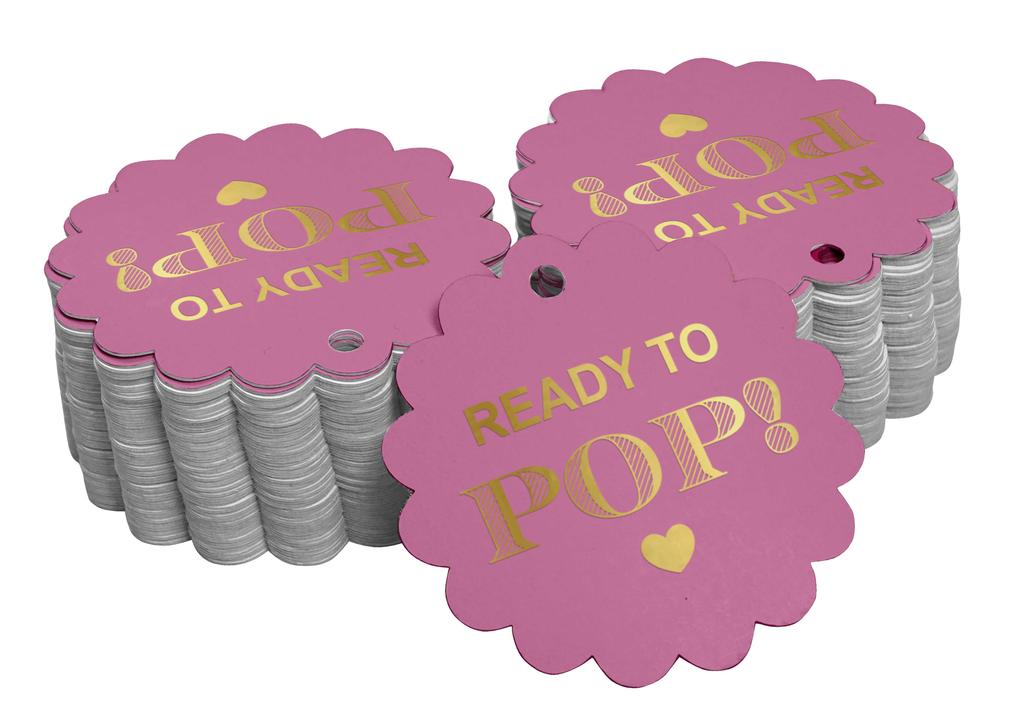 Inkdotpot Ready To Pop Baby Shower Bottle Tag Real Gold Foil Favor Hang Tags Pack Of