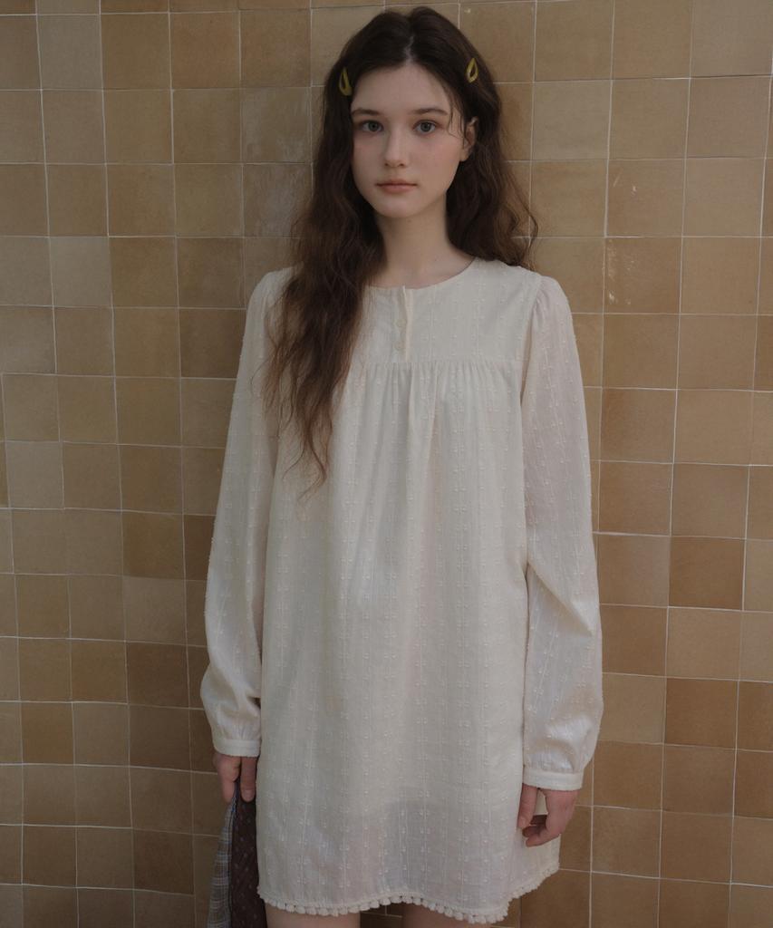 Aueonoseuteljia Luna Puff Tassel Dress_Cream(O26Ops01)