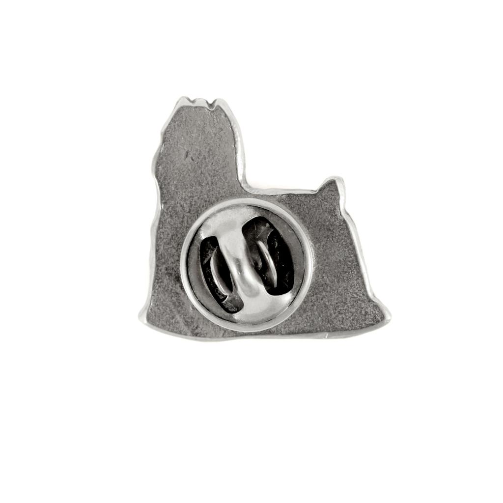 Yorkshire Terrier, Yorkie  - Silver-plated dog brooch, elegant pin, jacket lapel decoration by Art-Dog brand