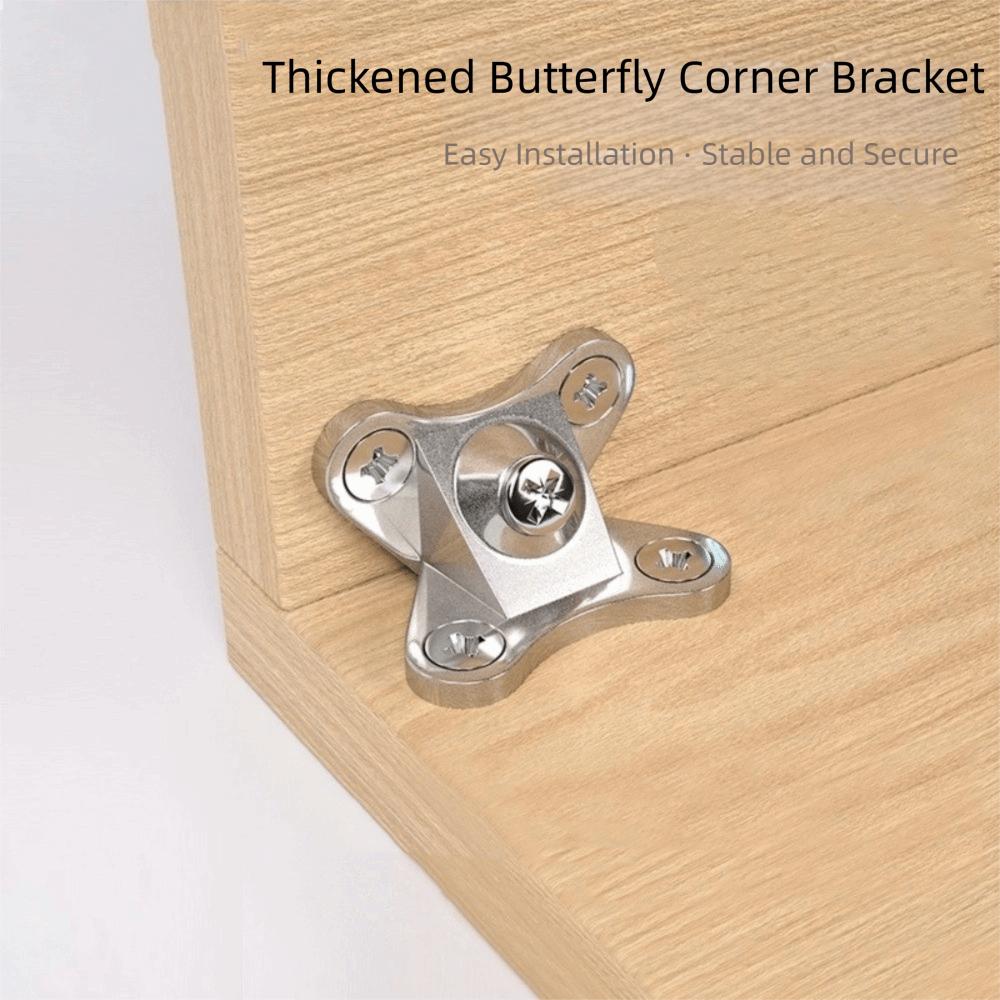 6 sets Nickel L Brackets 90-Degree Corner Bracket Butterfly Corner Code  Wood Furniture Cabinet