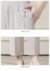 Summer Ice Silk Elastic Waist Pants for Middle-aged Women: Stretchy, Straight-leg Casual Wear for Comfort.