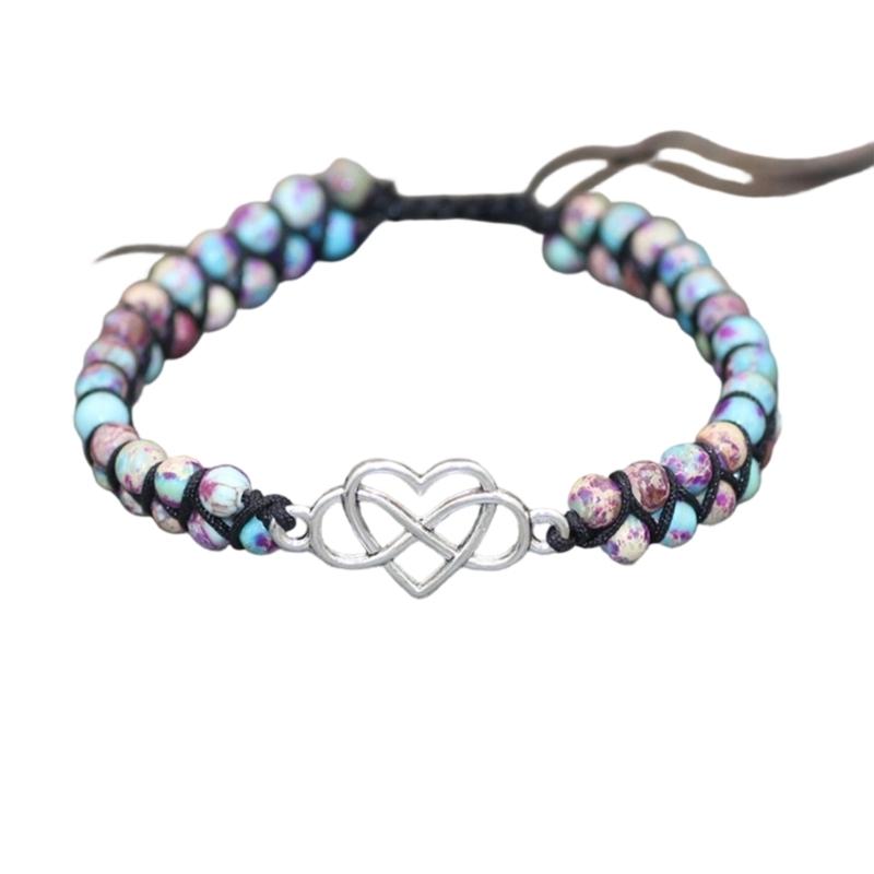 Verstellbares Unisex Armband mit natürlichen Türkisperlen, zweireihig, mit Baum-Anhänger für einen stilvollen Look