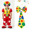 Colorful Polka Dot Print Circus Carnival Clown Props Tie Bow Tie Wigs Hat Headgear Halloween Party Cosplay Funny Joker Costume