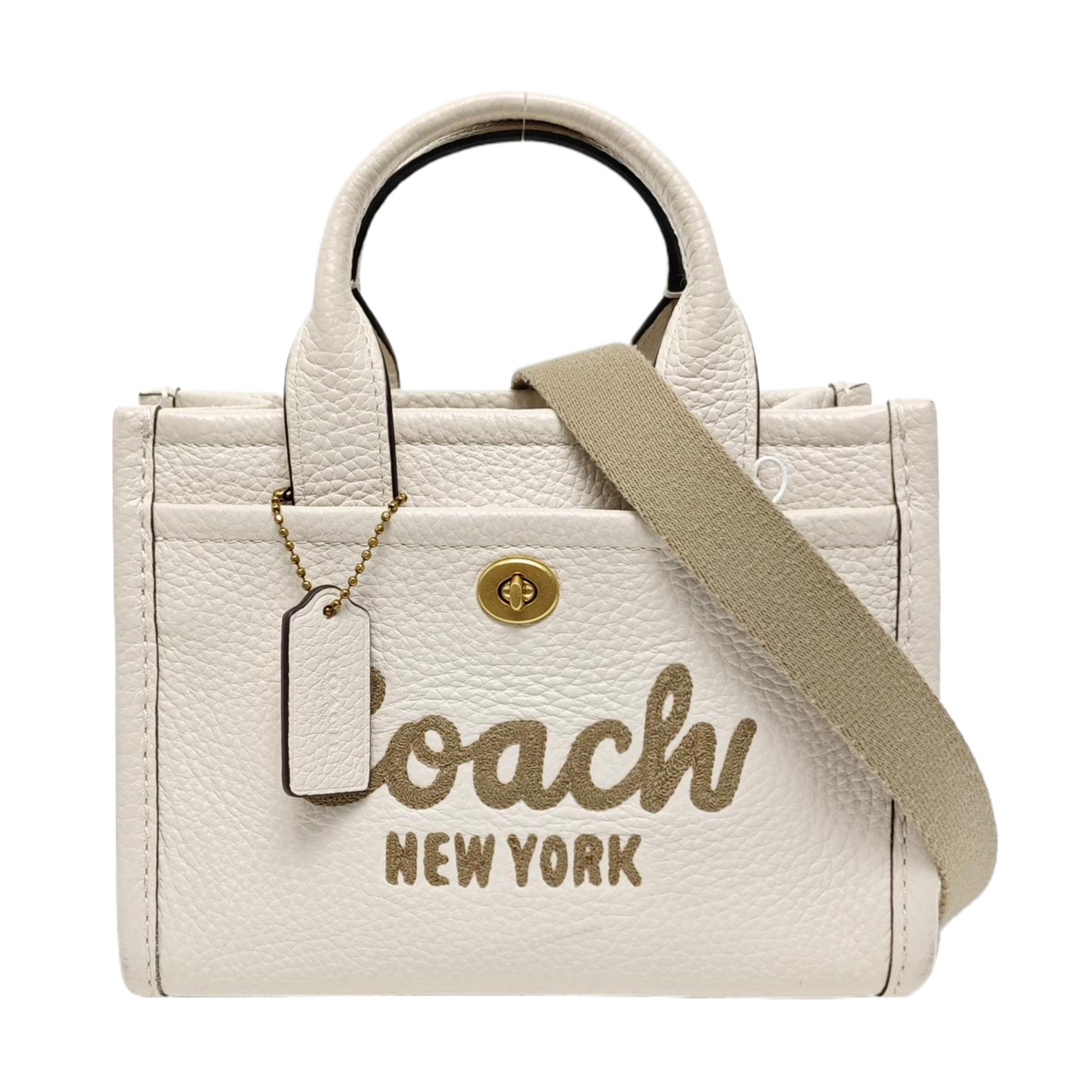 [Pre-Owned] Cargo 20 Calligraphy Embroidery And Iconic Turnlock Design Leather Tote Bag - Excellent #WUT2G6 ONE SIZE
