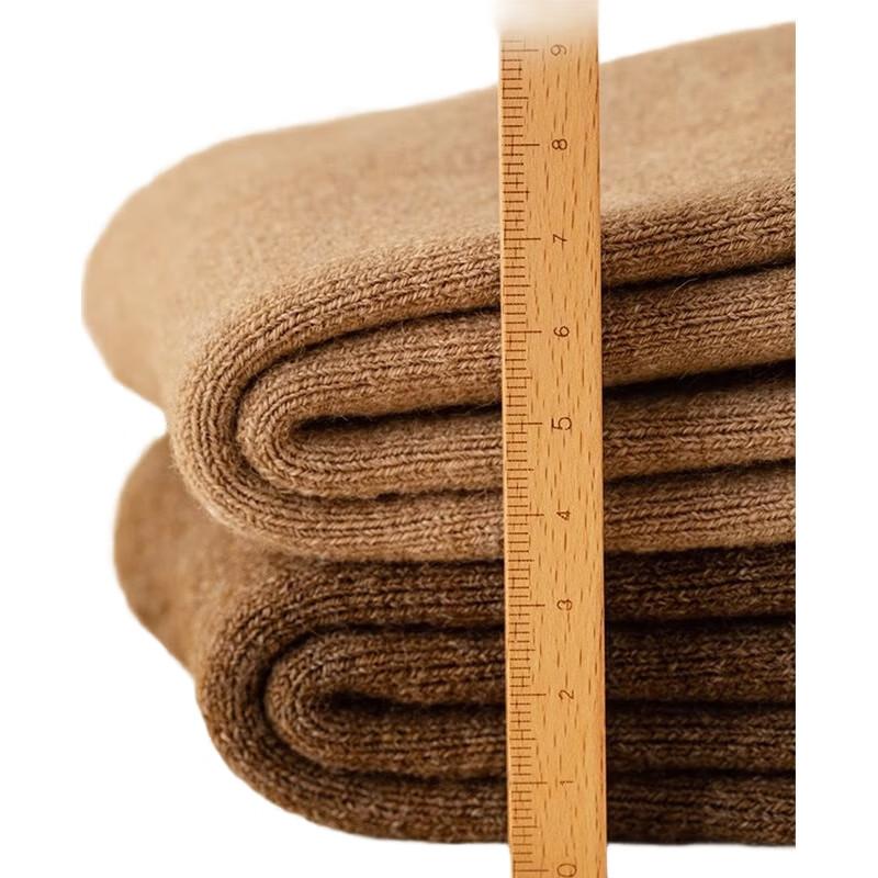 YUZHAOLIN 4 Pairs of Women's Mid-Calf Wool Socks, Autumn And Winter Warm Socks, Fleece-Lined Thick Slouchy Socks, Postpartum Socks, Long Socks