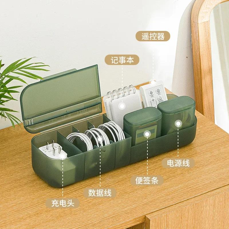 Cable Storage Box Organizer Charger Cord Storage Case Dustproof Reusable Data Cable Earphone Storage Case for Home Travel