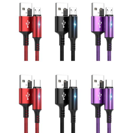 Data Cable Braided Super Compatibility Flexible Type-C Fast Speed Charger Cord for Type-C/for Android Phone