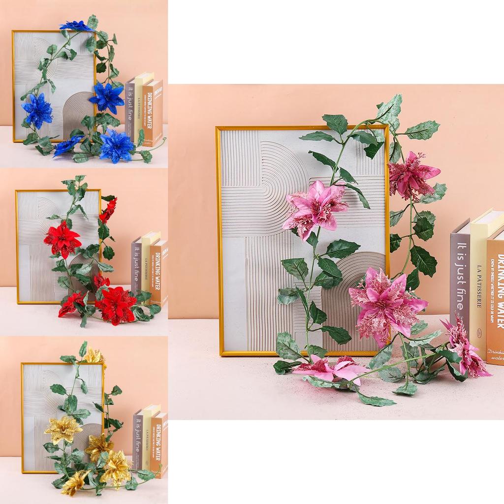Christmas Decor Artificial Garland With Faux Flowers For Home Holiday Festive Atmosphere