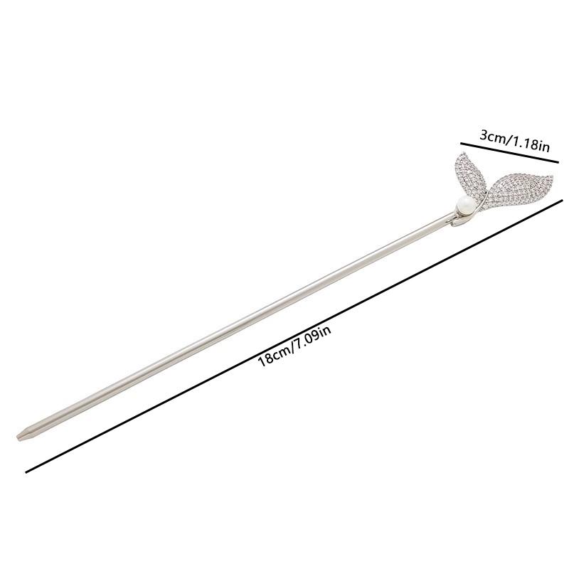 Sweet and Playful Rhinestone Inlaid Fishtail Women's Alloy Hairpin for Dance Party Cheongsam Hanfu Versatile Braided Hairpin