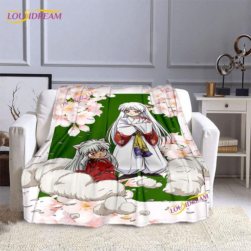 Cartoon Hanyou No Yashahime Printed Blanket Inuyasha Flannel Blanket Throws On Sofa Bed Home Bedspread Warm Gifts for Kids