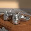 Light mouth shoes spring and summer new silver round head Mary Jane metallic pearl medium heel round head single shoes women