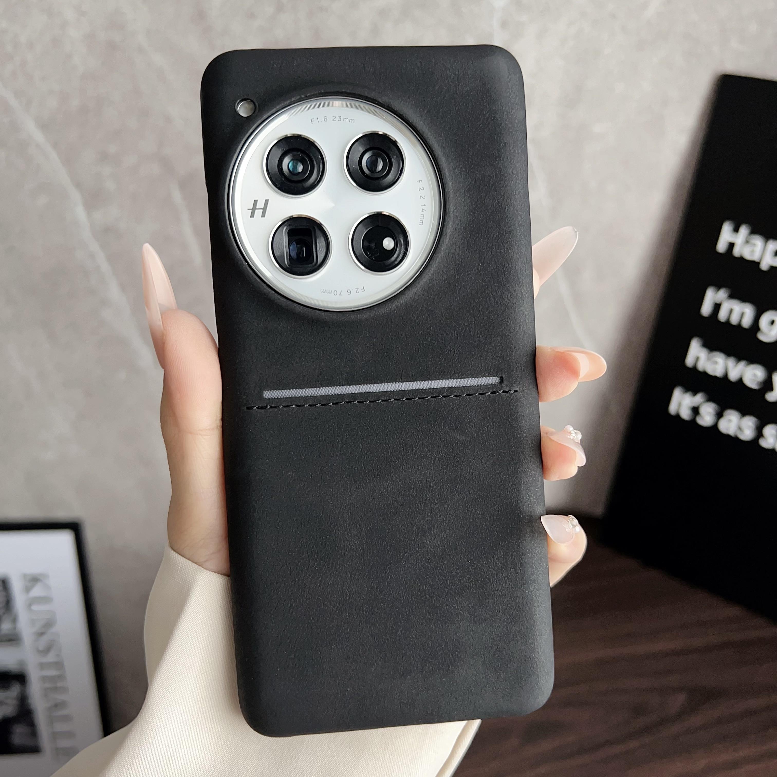 

Retro Sheepskin Leather Clip With Card Pocket Case For Oneplus 15 13 13R 12 12R 11R 11 ACE6 ACE5 ACE3 Pro Shockproof Matte Cover For OnePlus 15