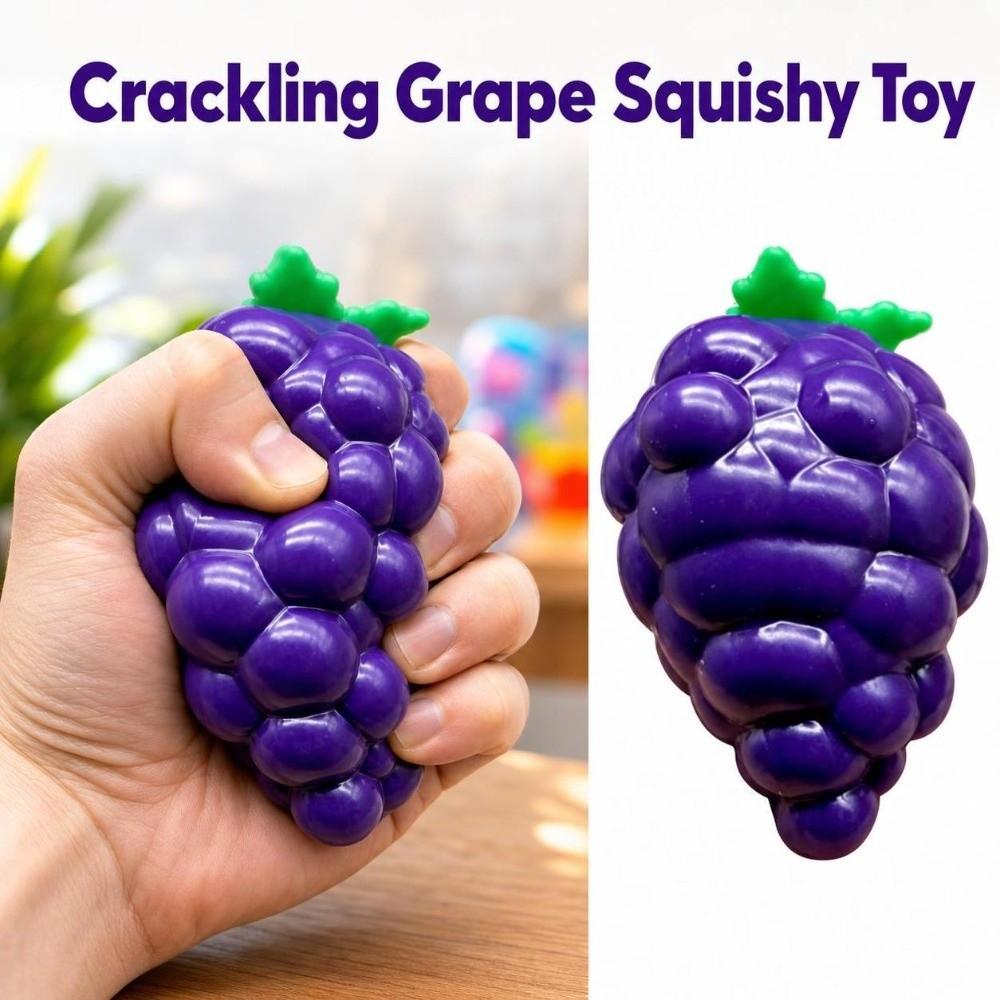 Sound Effects Crackling Grape Squishy Toy Crunchy TPR Fidget Toy Home Decoration