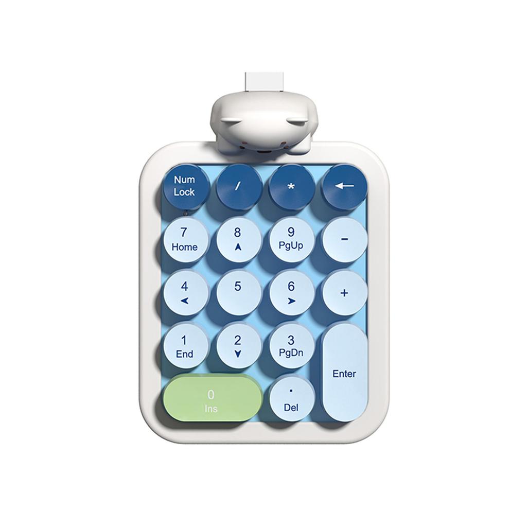 Mofii Bezdrátová numerická klávesnice, Barevná retro mini přenosná numerická klávesnice, 2.4G bezdrátová externí klávesnice pro počítač