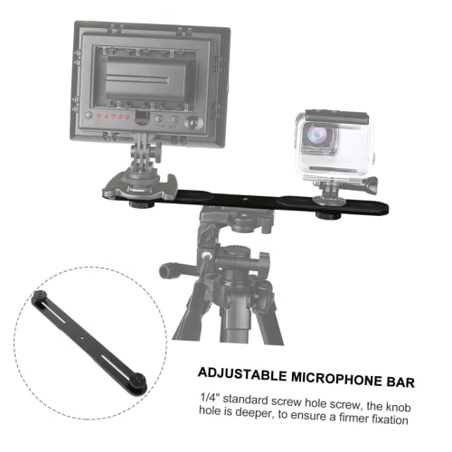 ERINGOGO Microphone Holder, Microphone Stand, Microphone Extension Bracket, 2-Piece Set, Aluminum Alloy, Durable, Supports Two Microphones Simultaneou