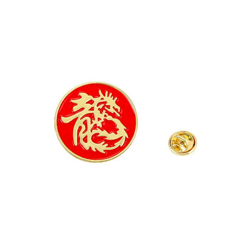 Retro Zodiac Products, Guochao Cartoon Faucet Brooch, Piercing Horse Needle, Oriental Dragon Men'S Suit Accessories Badge