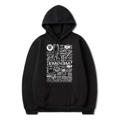 Rapçi Eminem Ince Gölgeli Hoodie Moda Vintage Grafik Kapüşonlular Unisex Kadın Gotik Tişörtü Büyük Boy Hip Hop Streetwe...