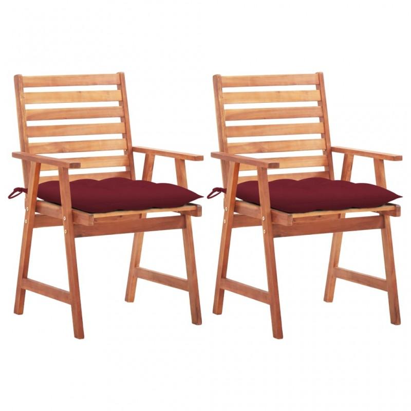 Day and Night - Day and Night Garden Dining Chairs 2 Units Solid Acacia Wood and Cushions