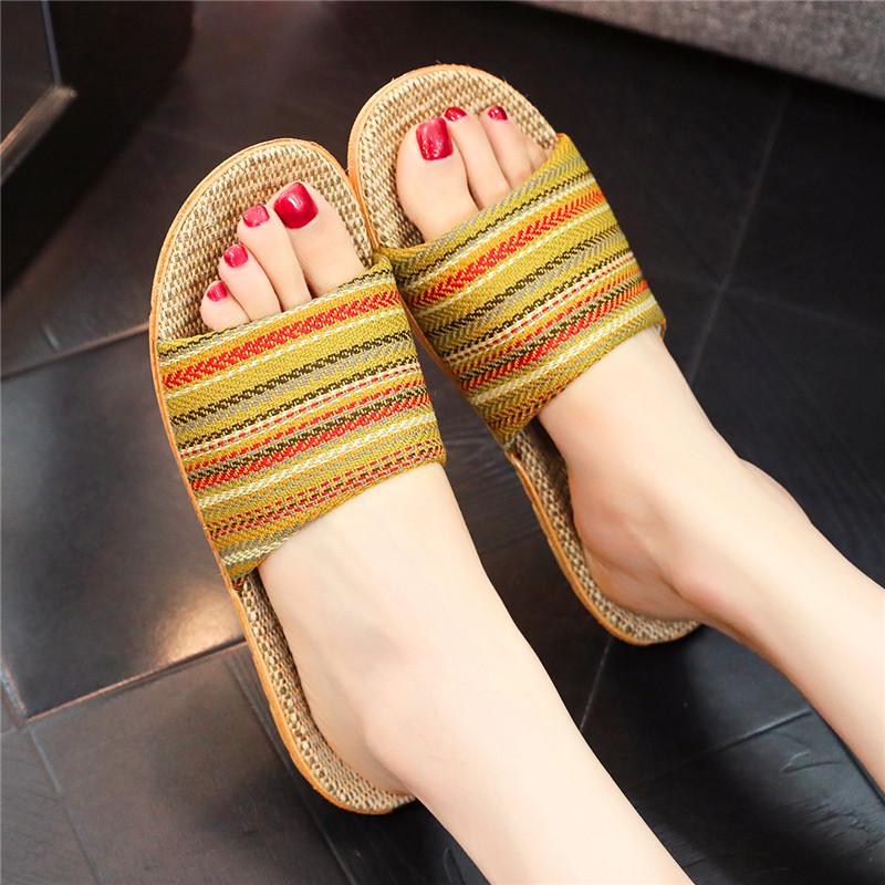 Versatile Non-slip Breathable EVA Sole Linen Fashion Slippers