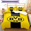 3pcs Borussia Dortmund Bedding Set Duvet Cover Closure Includes 1 Duvet Cover & 2 Pillowcases, Soft and Comfortable for All Seasons.