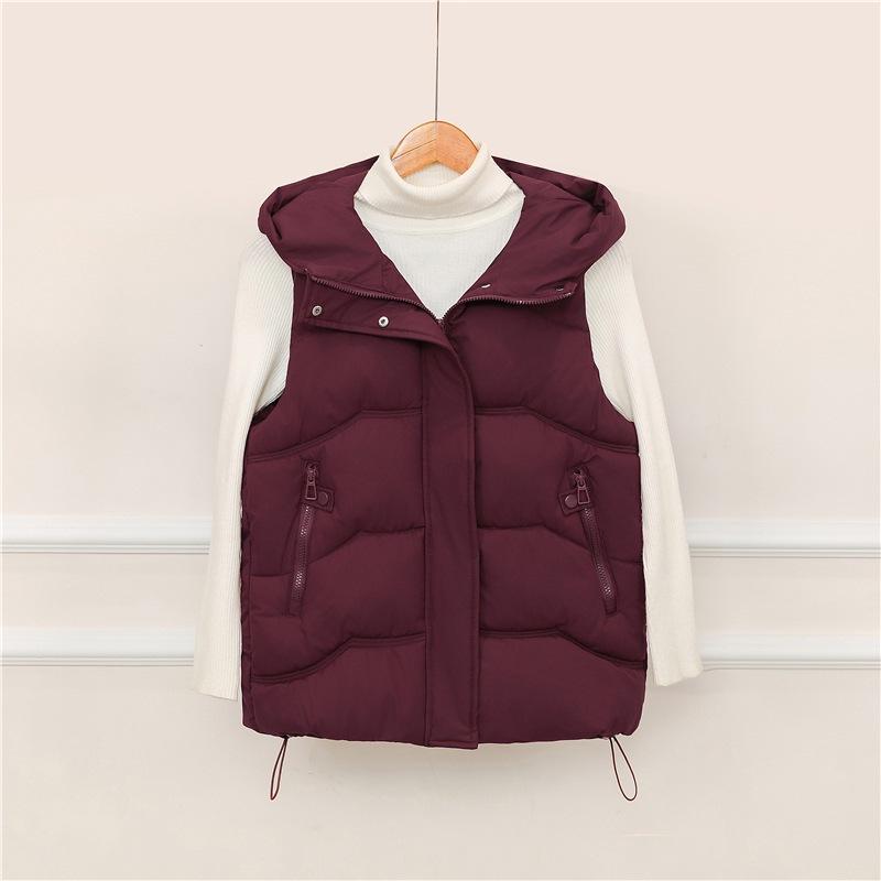 Vest autumn and winter short down cotton vest women's Korean version cotton vest vest thickened large size cotton vest