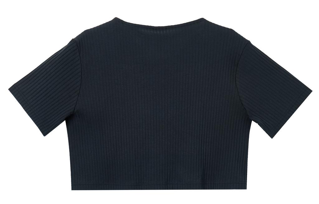 Nike Crop Tops Women's Black Crew Neck Moderate DV7871-010