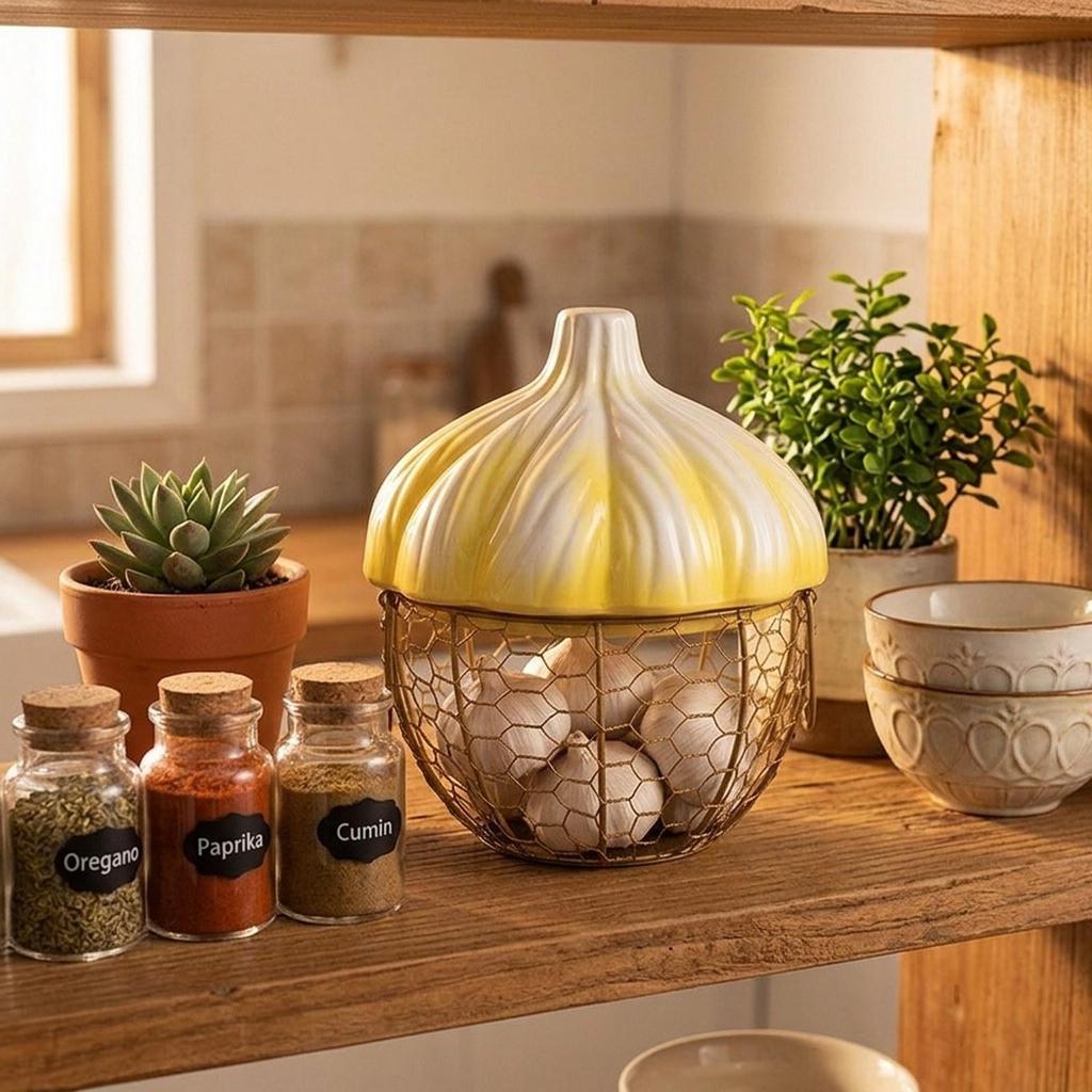 Egg Basket Ginger Garlic Storage Basket Decorative Portable with Handles Versatile Fresh Egg Holder Ceramic Holder for Ginger