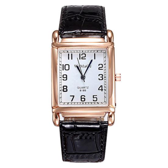 Wrist Watch Square Case Comfortable Alloy Unisex Casual Quartz Wristwatch for Daily Life