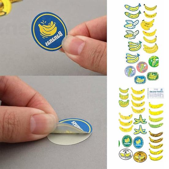 Miniaturní přepravní krabice sada samolepek s čipem samolepky na kelímky od zmrzliny samolepky s holografickou fólií opakovaně použitelné mini kartonové samolepky dárky pro milovníky tvoření