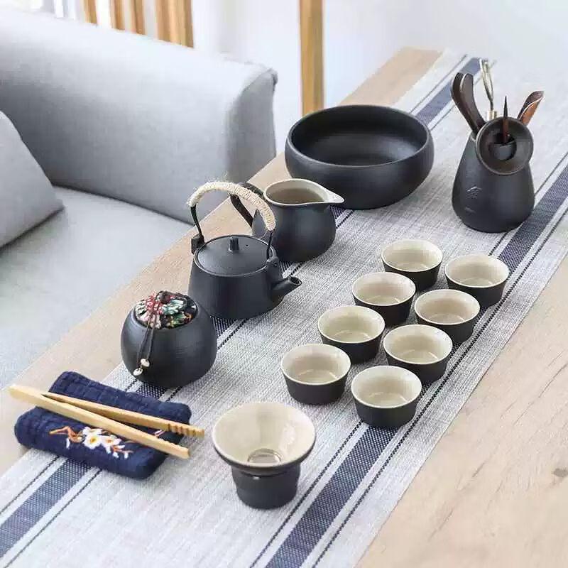 Modern Japanese Frosted Ceramic Kung Fu Tea Set
