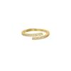 Adjustable Open Band Ring with Pave Rhinestone Detailing Minimalist Double Row Design for Women Fashion Jewelry Accessory