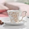 Exquisite Tea Cup Set Luxury Latte Flower Tea Water Cup Ceramic Coffee Cup Spoon Plate Set  Hotel